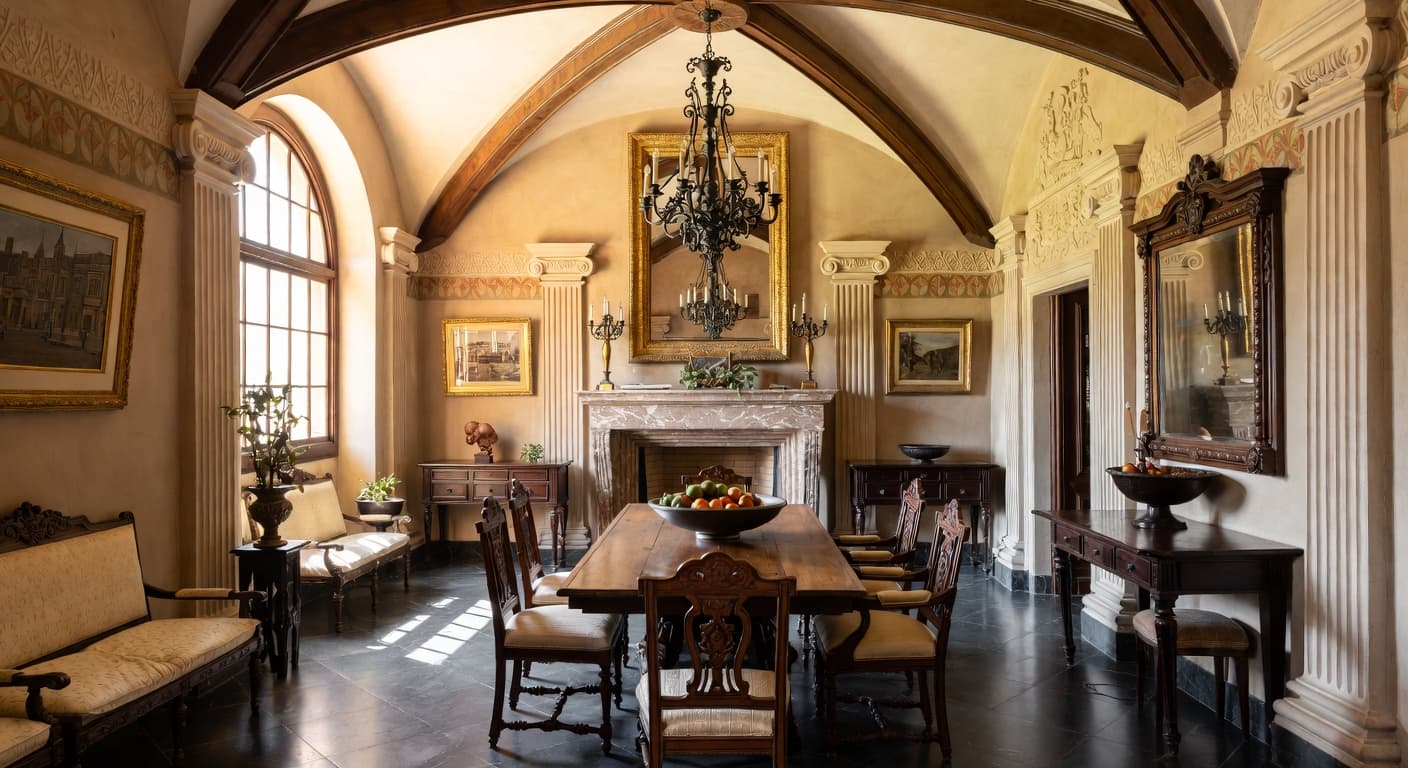 Greco-Roman utility room interior design - featuring greco-roman style furniture, decor, colors, and layout ideas for your utility room