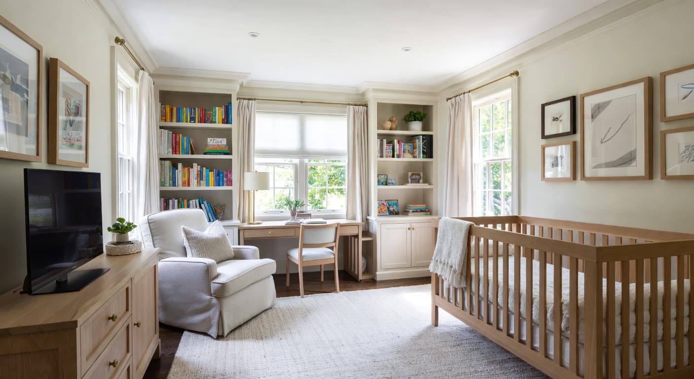 Hamptons kids room interior design - featuring hamptons style furniture, decor, colors, and layout ideas for your kids room