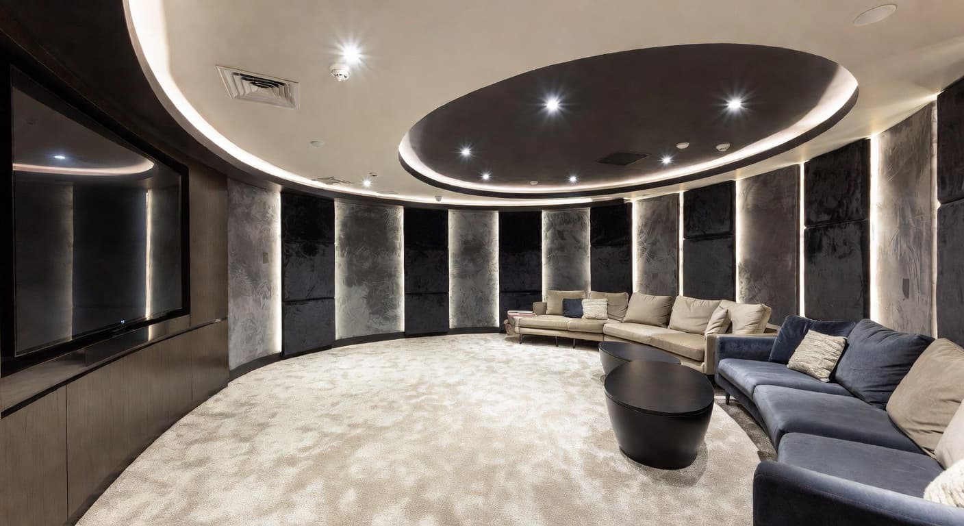 High-Tech basement interior design - featuring high-tech style furniture, decor, colors, and layout ideas for your basement