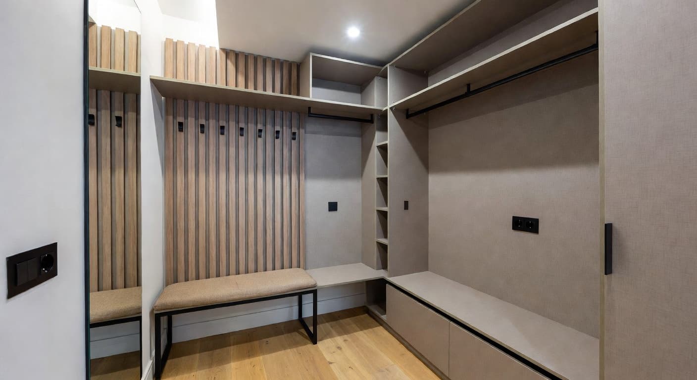 High-Tech mudroom interior design - featuring high-tech style furniture, decor, colors, and layout ideas for your mudroom