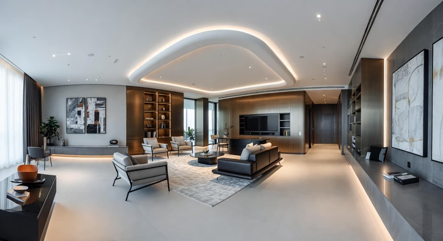 High-Tech multi-purpose room interior design - featuring high-tech style furniture, decor, colors, and layout ideas for your multi-purpose room