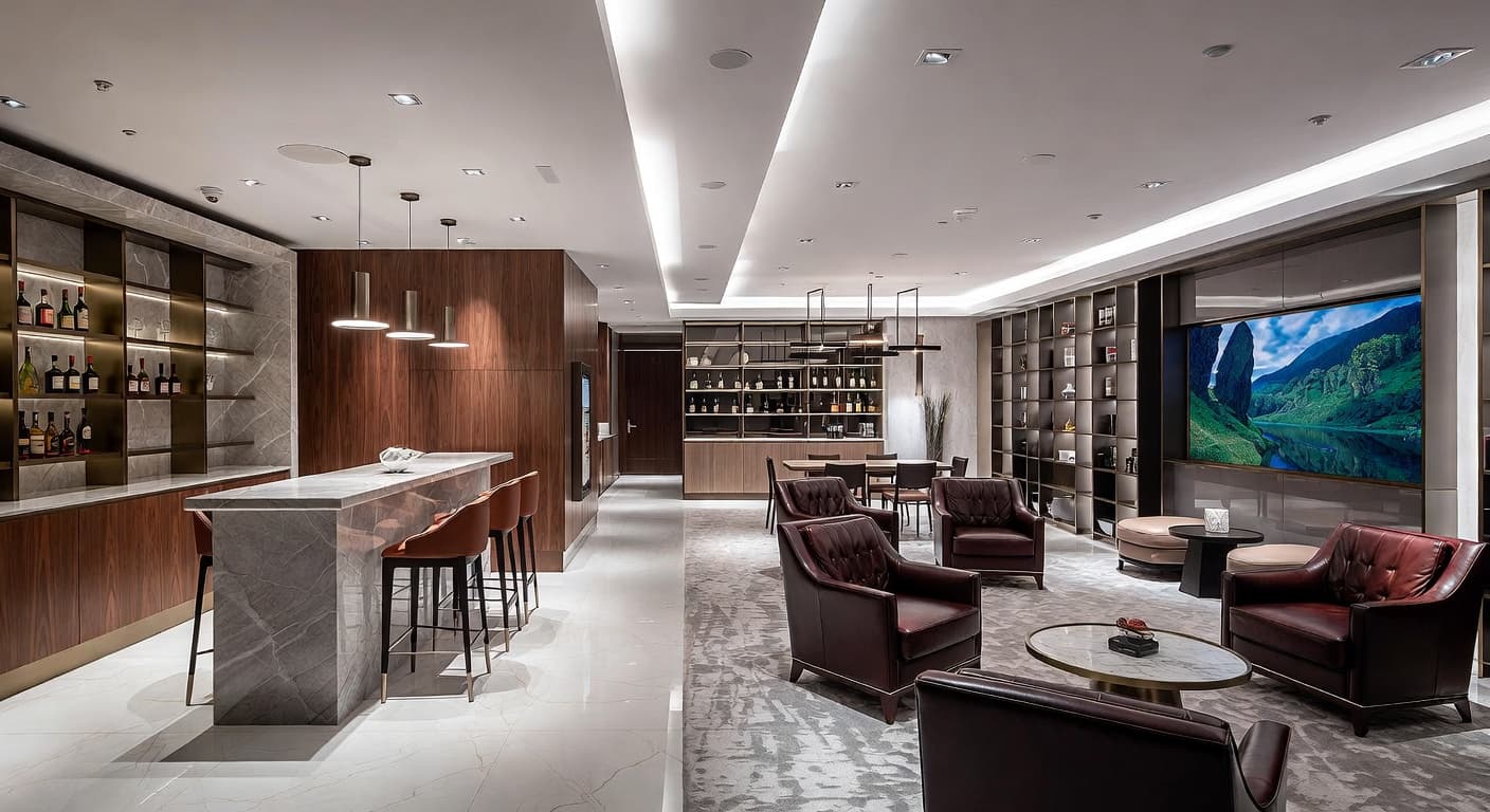 High-Tech smoking room / cigar lounge interior design - featuring high-tech style furniture, decor, colors, and layout ideas for your smoking room / cigar lounge