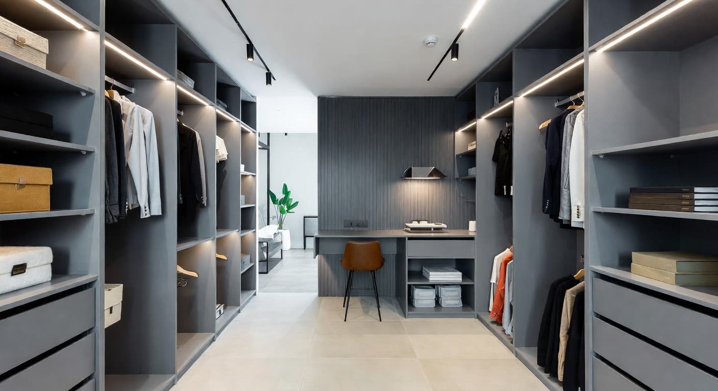 High-Tech storage room interior design - featuring high-tech style furniture, decor, colors, and layout ideas for your storage room