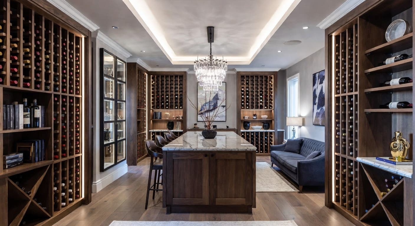 High-Tech wine cellar interior design - featuring high-tech style furniture, decor, colors, and layout ideas for your wine cellar