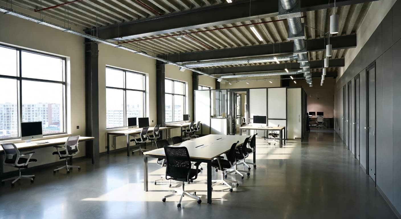 High-Tech workshop interior design - featuring high-tech style furniture, decor, colors, and layout ideas for your workshop