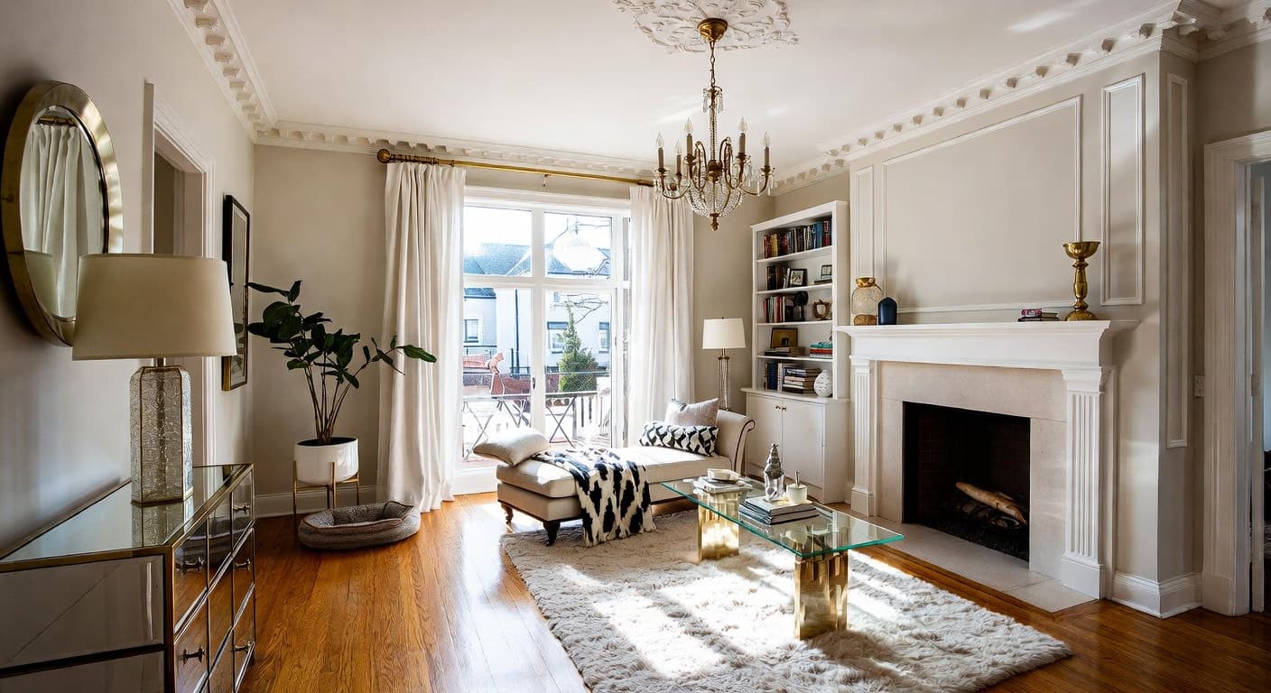 Hollywood Regency pet room interior design - featuring hollywood regency style furniture, decor, colors, and layout ideas for your pet room