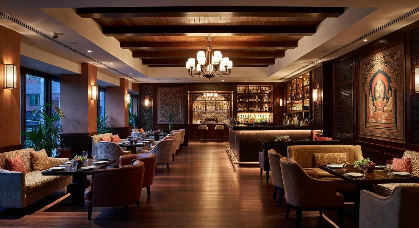 Indian bar room interior design - featuring indian style furniture, decor, colors, and layout ideas for your bar room