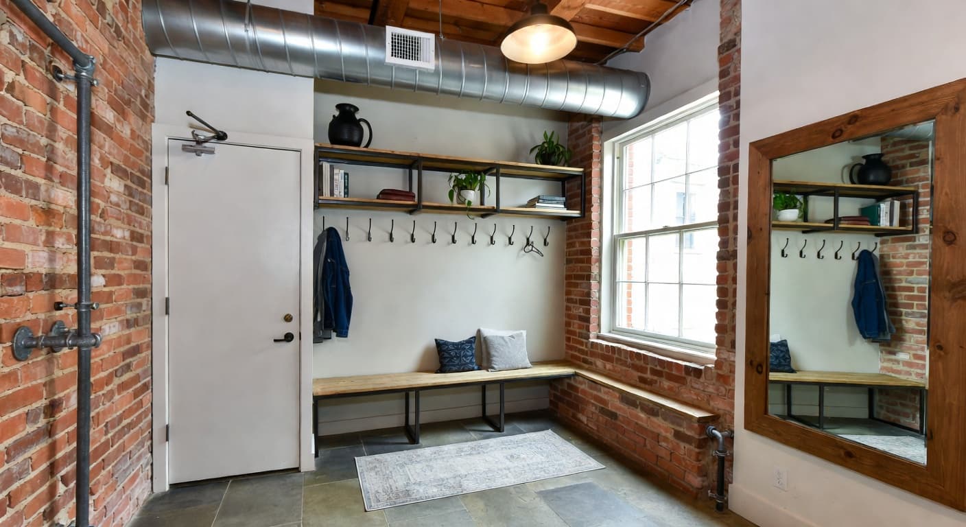 Industrial Mudroom design preview