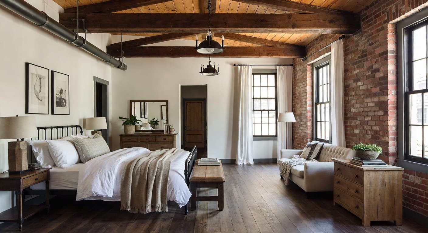Industrial Farmhouse Bedroom design preview