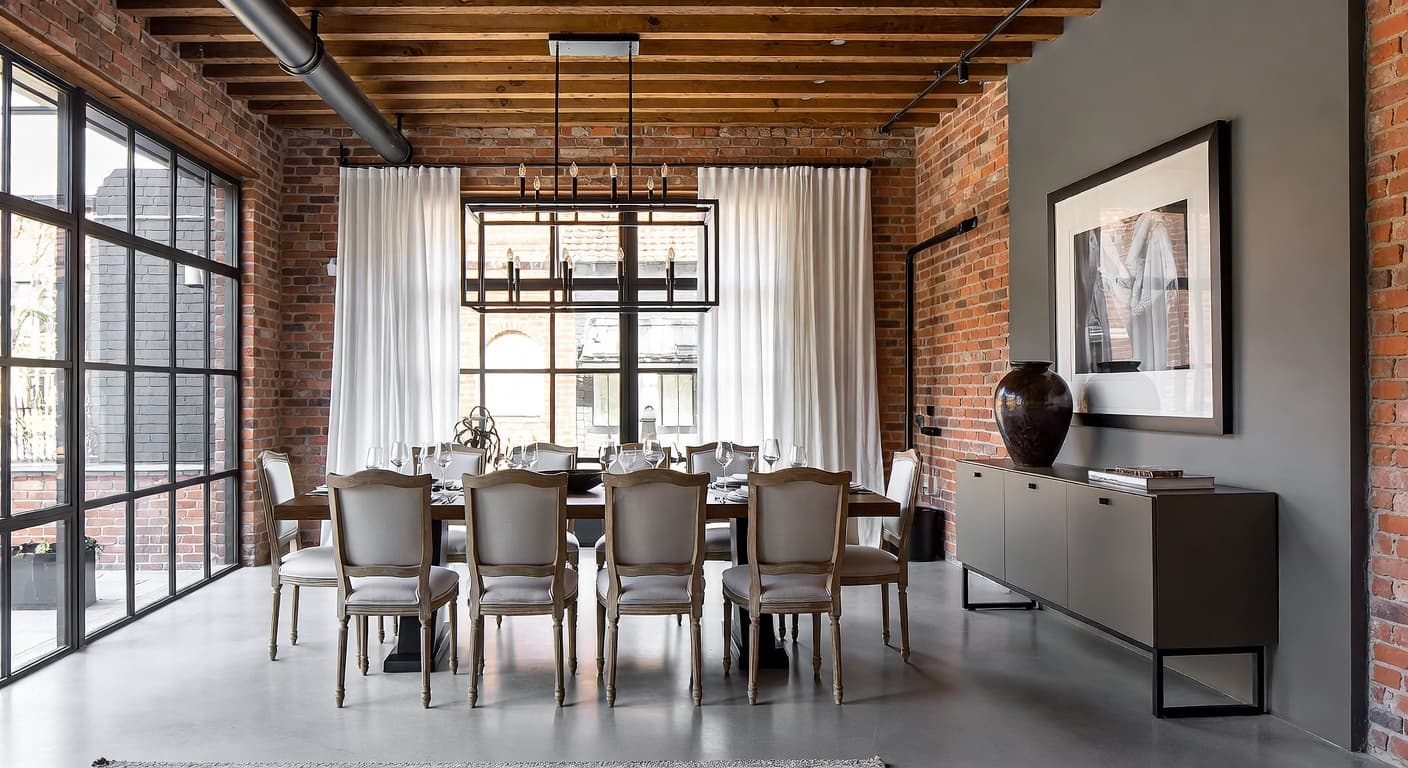 Industrial Farmhouse Dining Room design preview