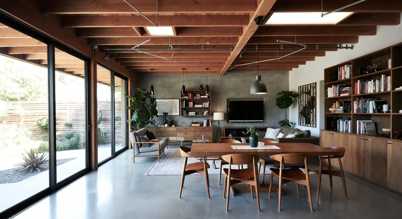 Japandi garage interior interior design - featuring japandi style furniture, decor, colors, and layout ideas for your garage interior