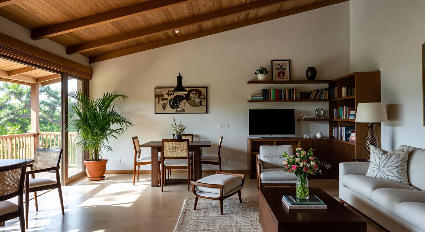 Japandi music room interior design - featuring japandi style furniture, decor, colors, and layout ideas for your music room