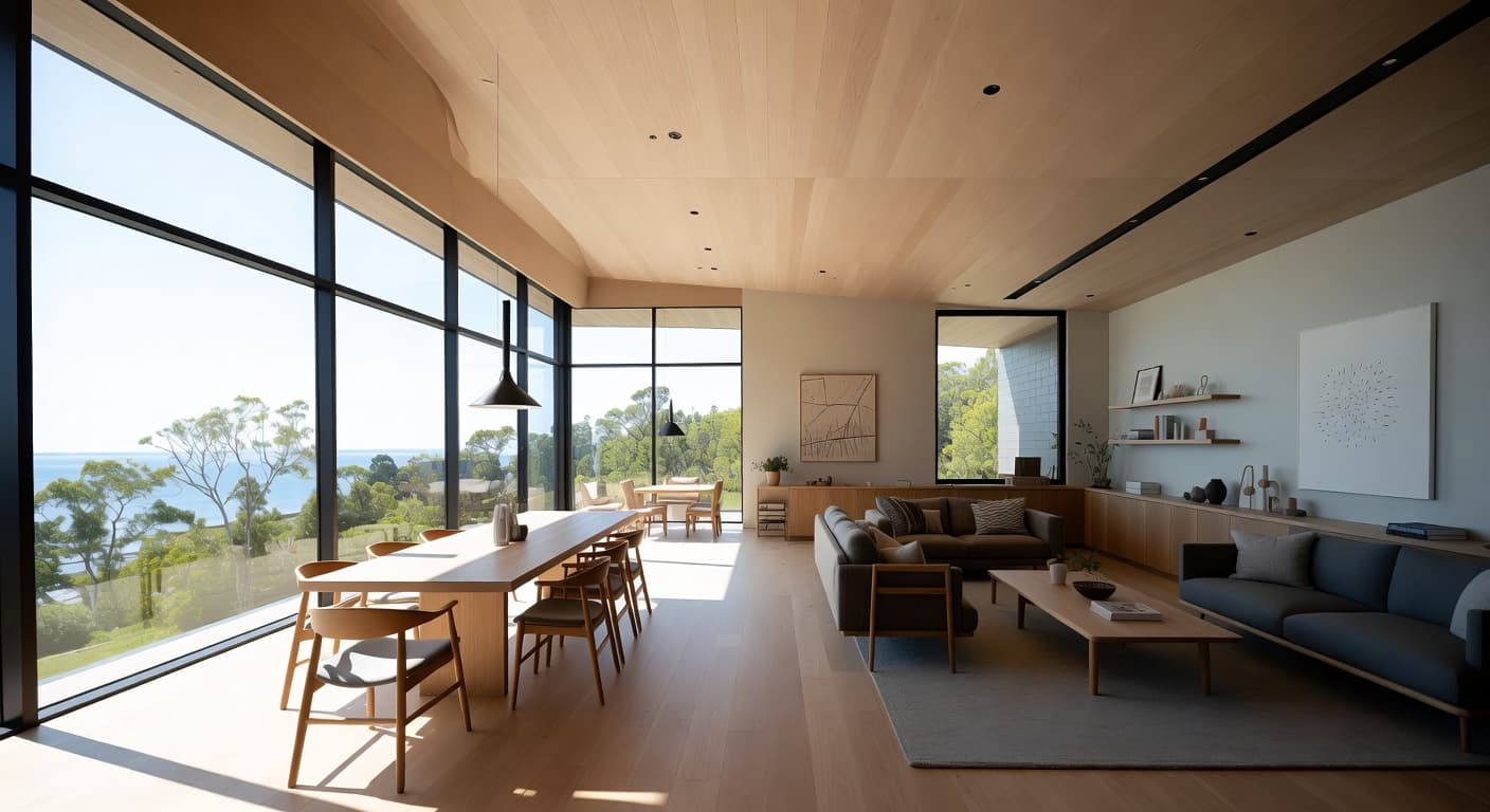 Japandi observatory interior design - featuring japandi style furniture, decor, colors, and layout ideas for your observatory