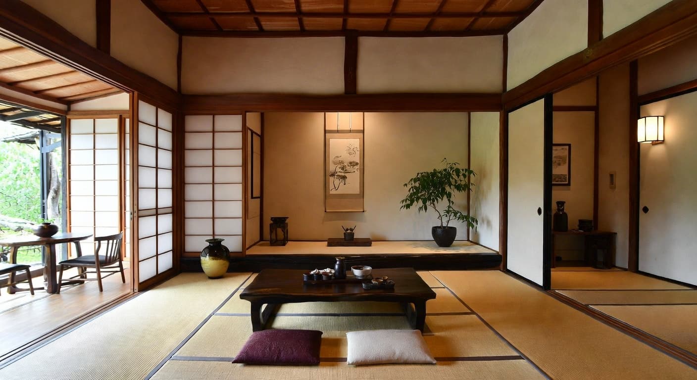 Japanese breakfast nook interior design - featuring japanese style furniture, decor, colors, and layout ideas for your breakfast nook