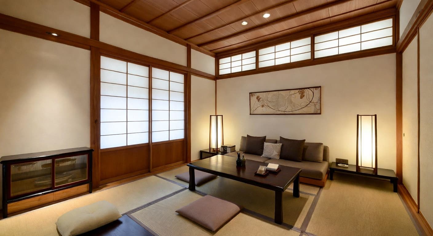 Japanese guest room interior design - featuring japanese style furniture, decor, colors, and layout ideas for your guest room