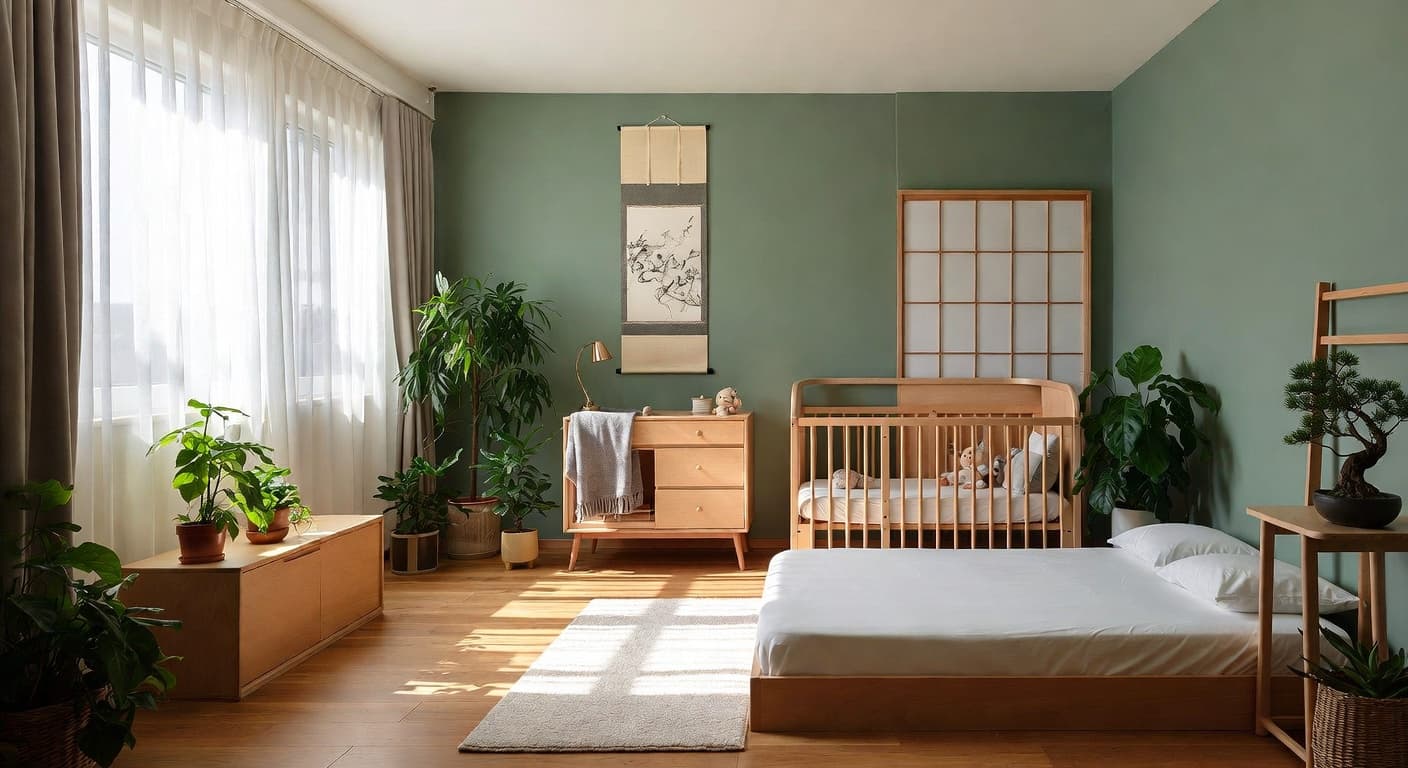 Japanese nursery interior design - featuring japanese style furniture, decor, colors, and layout ideas for your nursery