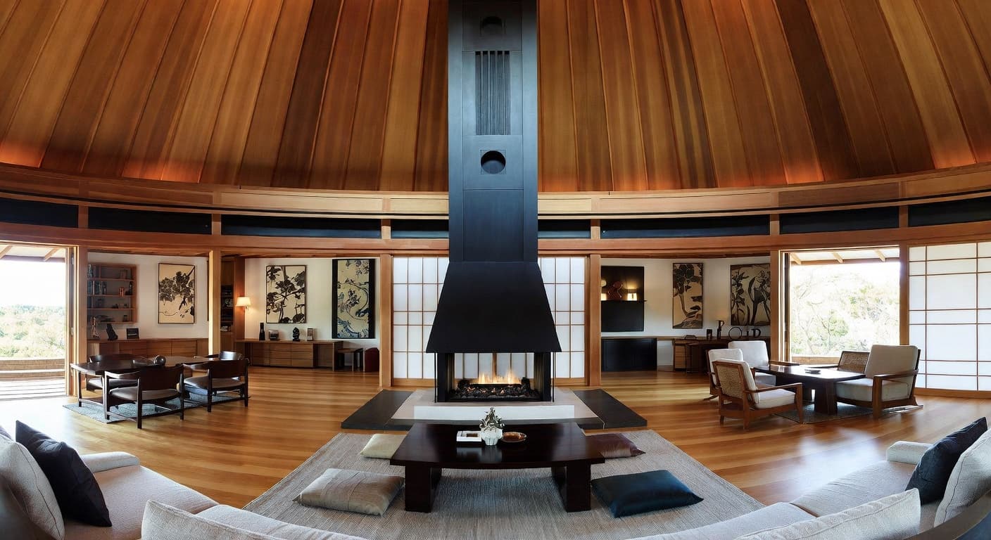 Japanese observatory interior design - featuring japanese style furniture, decor, colors, and layout ideas for your observatory