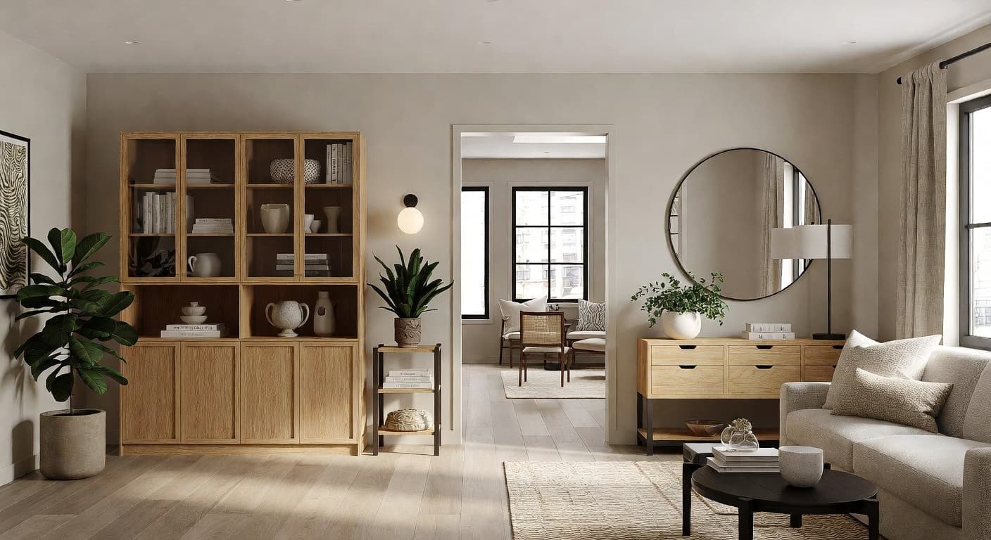 Kinfolk storage room interior design - featuring kinfolk style furniture, decor, colors, and layout ideas for your storage room