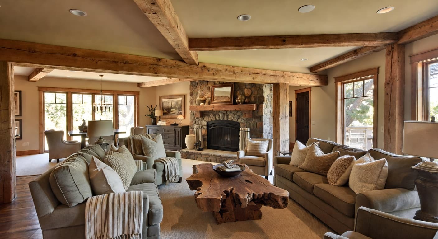 Lodge basement interior design - featuring lodge style furniture, decor, colors, and layout ideas for your basement