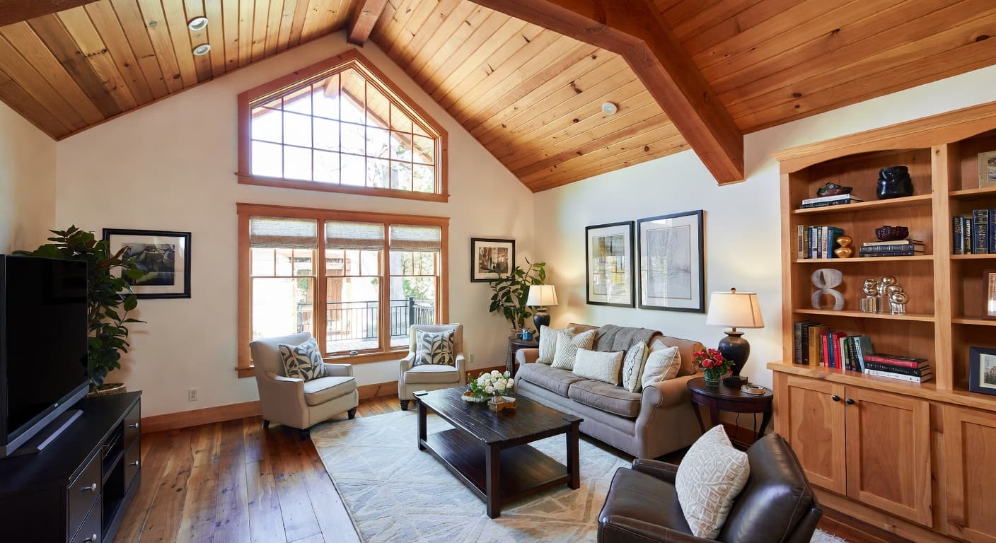 Lodge teen room / den interior design - featuring lodge style furniture, decor, colors, and layout ideas for your teen room / den