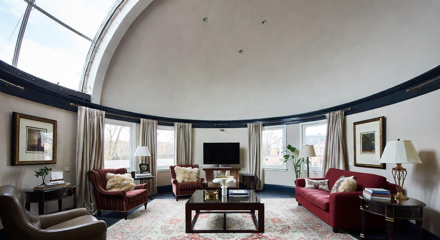 Maximalist observatory interior design - featuring maximalist style furniture, decor, colors, and layout ideas for your observatory