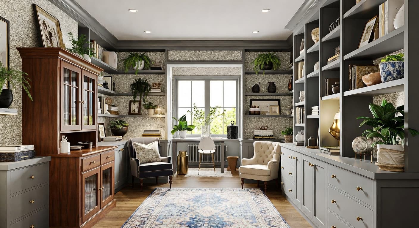 Maximalist pantry interior design - featuring maximalist style furniture, decor, colors, and layout ideas for your pantry