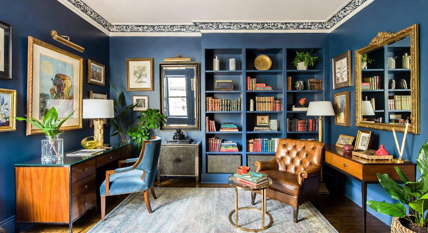 Maximalist storage room interior design - featuring maximalist style furniture, decor, colors, and layout ideas for your storage room