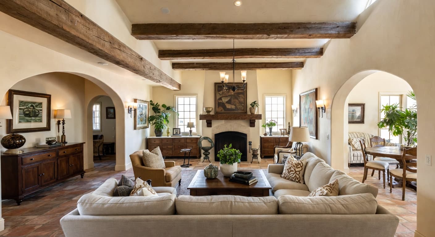 Mediterranean basement interior design - featuring mediterranean style furniture, decor, colors, and layout ideas for your basement