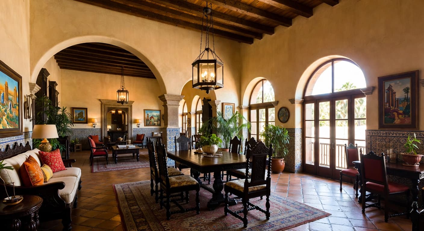 Mexican entryway interior design - featuring mexican style furniture, decor, colors, and layout ideas for your entryway