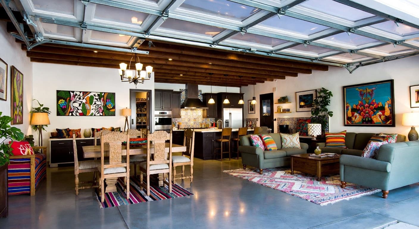 Mexican garage interior interior design - featuring mexican style furniture, decor, colors, and layout ideas for your garage interior