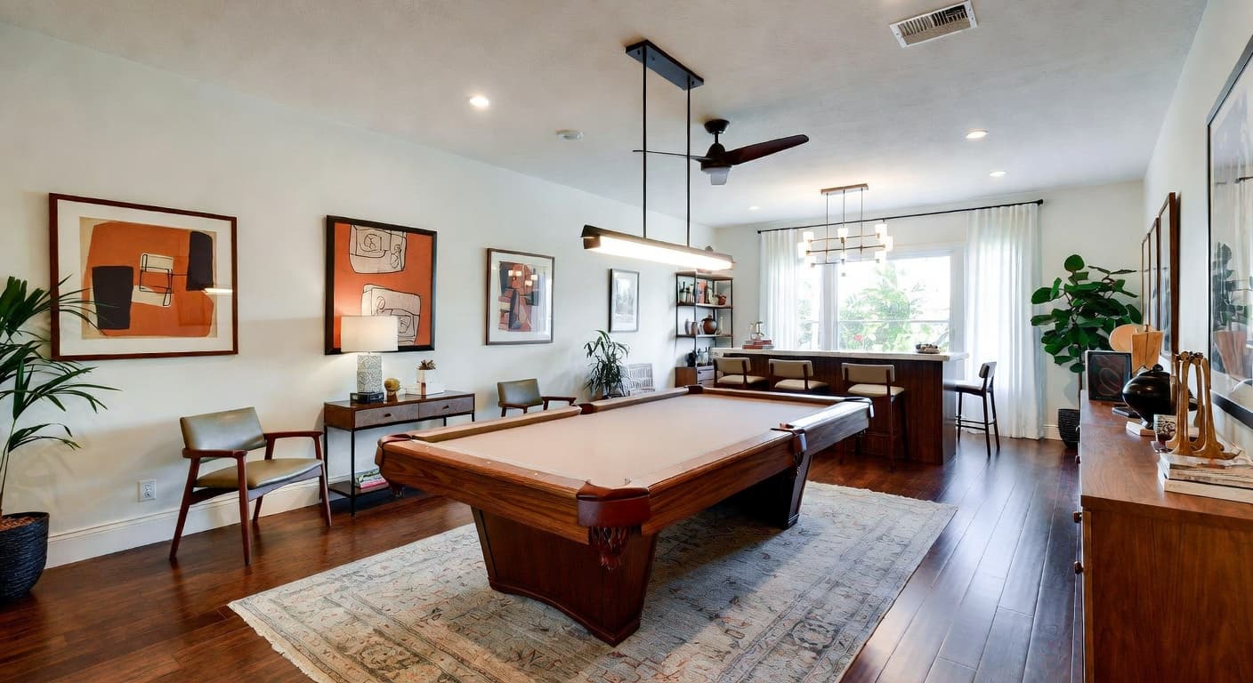 Mid-Century Modern Billiards Room design preview