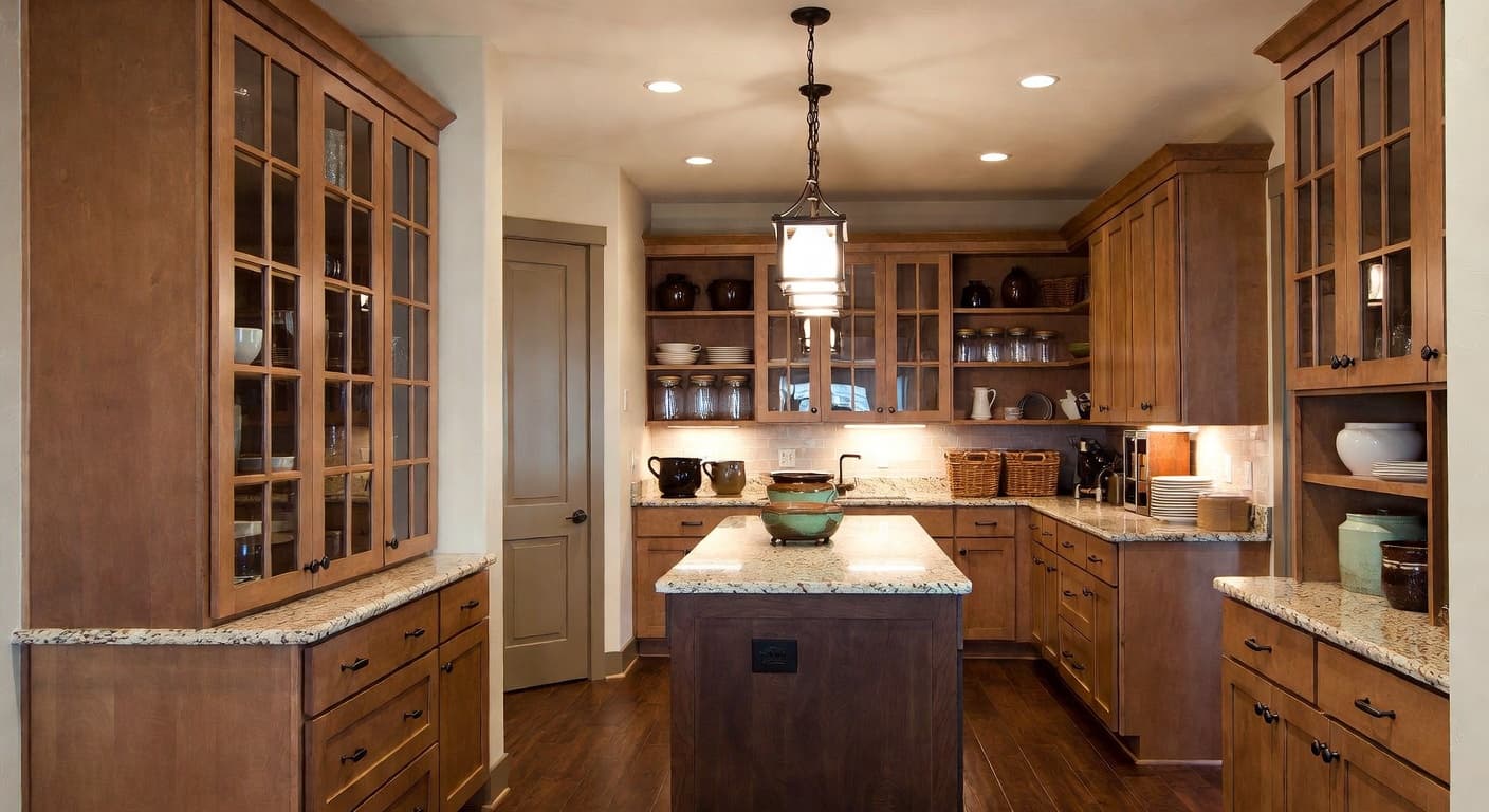 Mission Style pantry interior design - featuring mission style style furniture, decor, colors, and layout ideas for your pantry