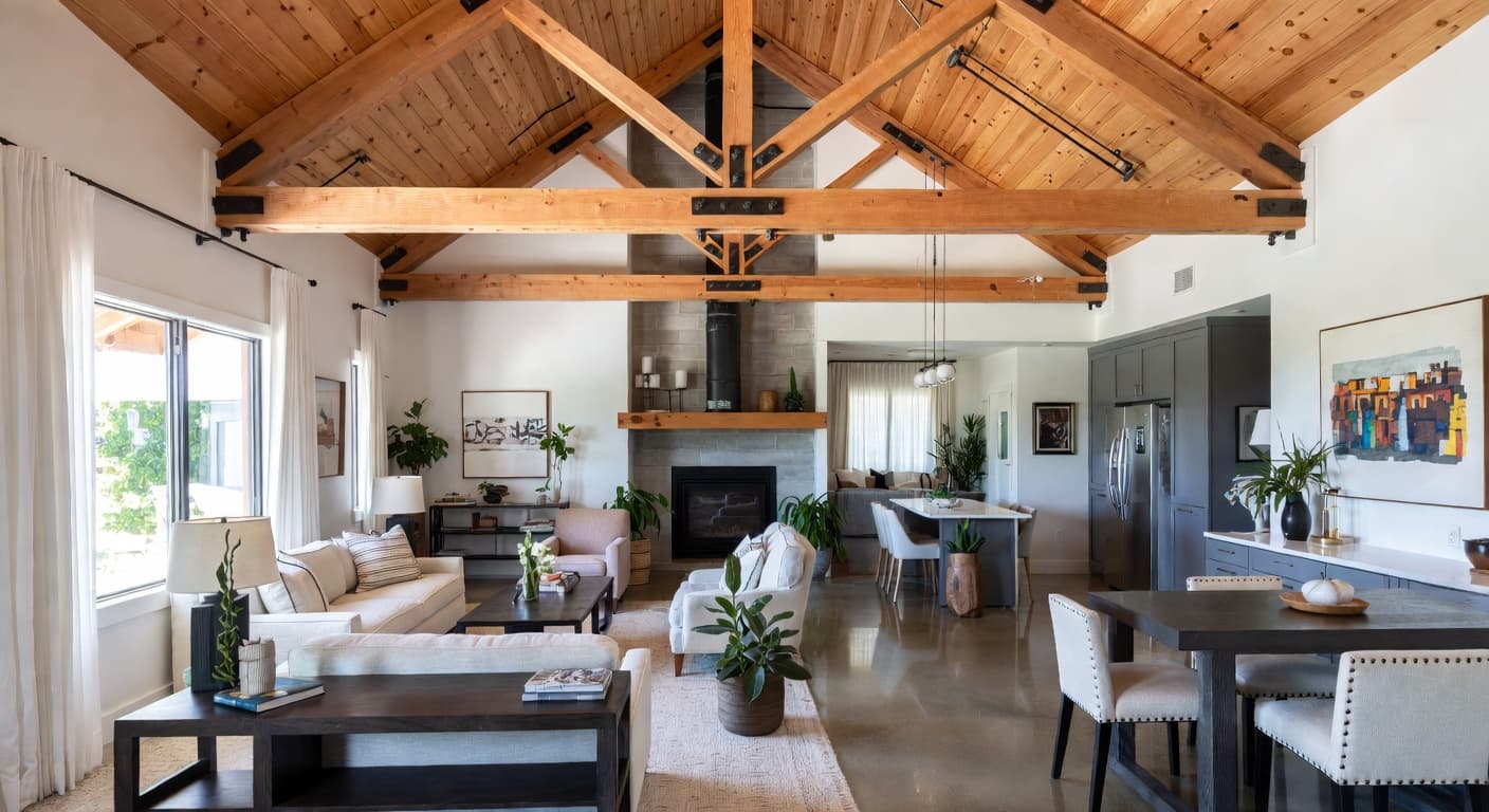 Modern Prairie guest room interior design - featuring modern prairie style furniture, decor, colors, and layout ideas for your guest room