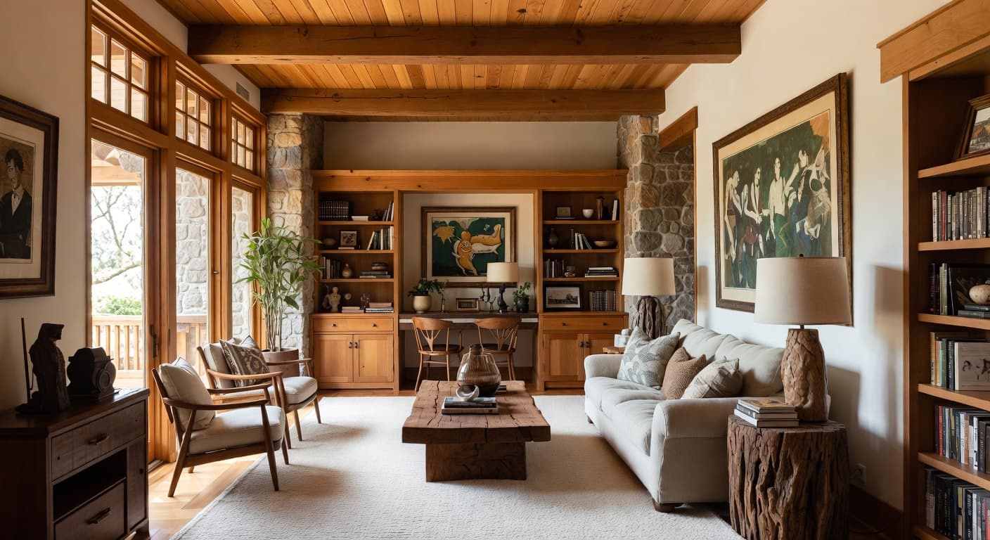 Modern Prairie reading nook interior design - featuring modern prairie style furniture, decor, colors, and layout ideas for your reading nook