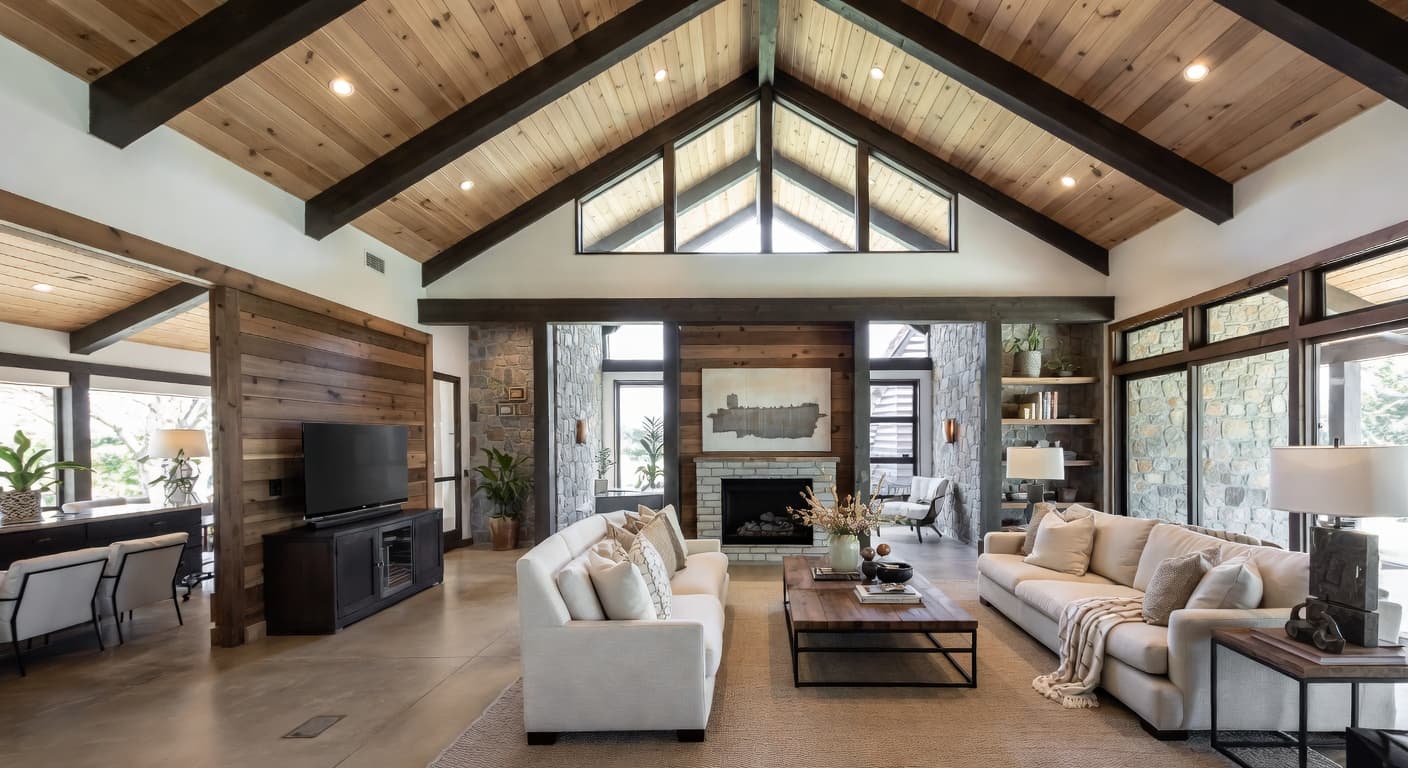 Modern Rustic entryway interior design - featuring modern rustic style furniture, decor, colors, and layout ideas for your entryway