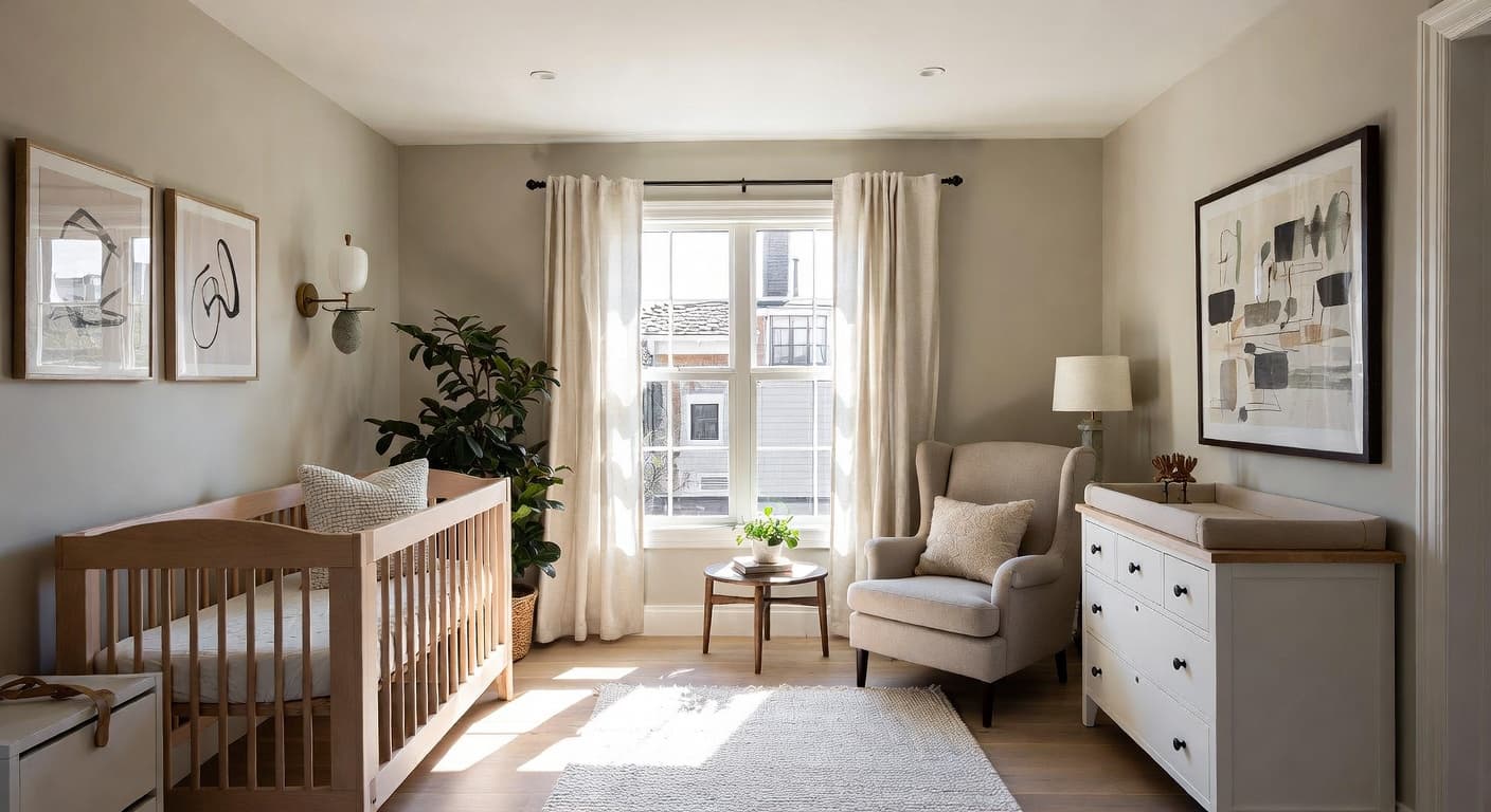 Modern Rustic nursery interior design - featuring modern rustic style furniture, decor, colors, and layout ideas for your nursery