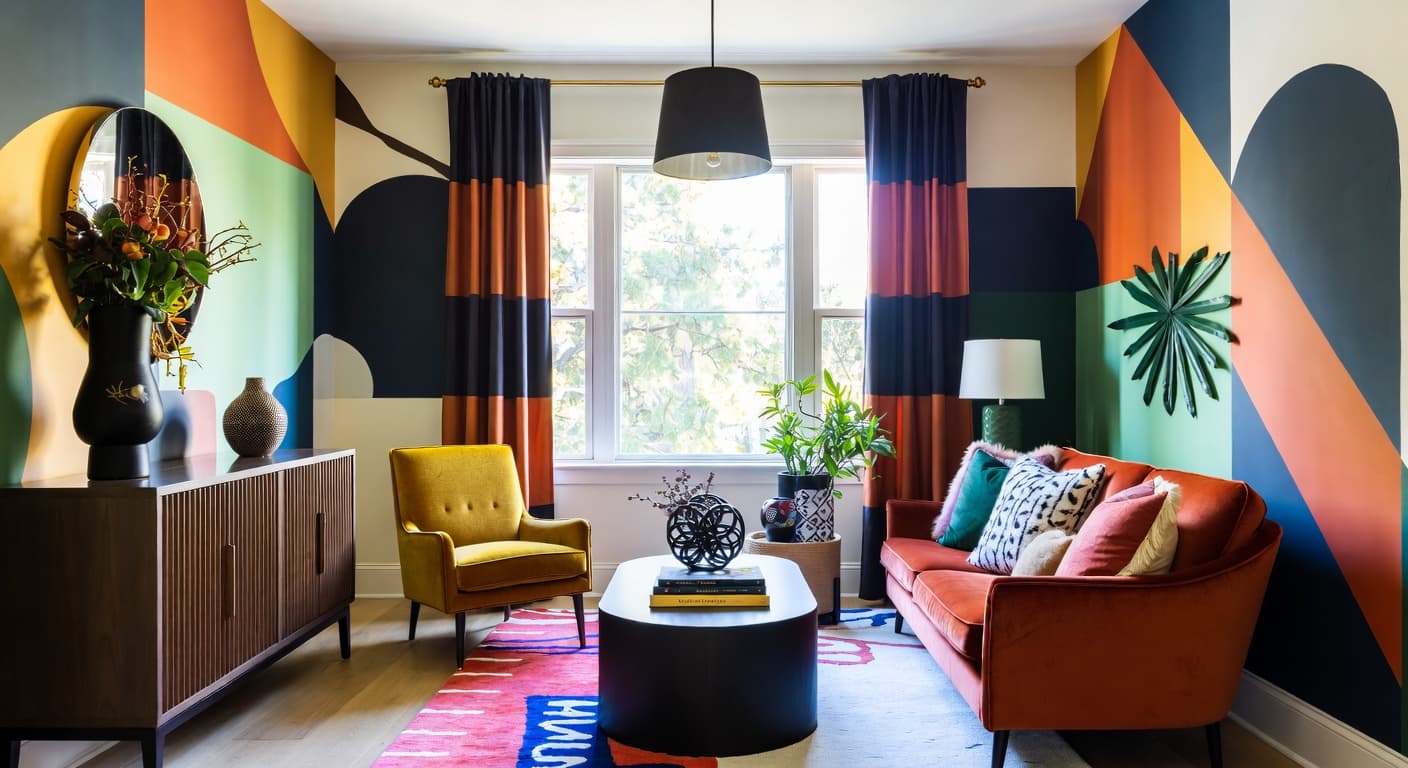 Neo-Memphis nursery interior design - featuring neo-memphis style furniture, decor, colors, and layout ideas for your nursery