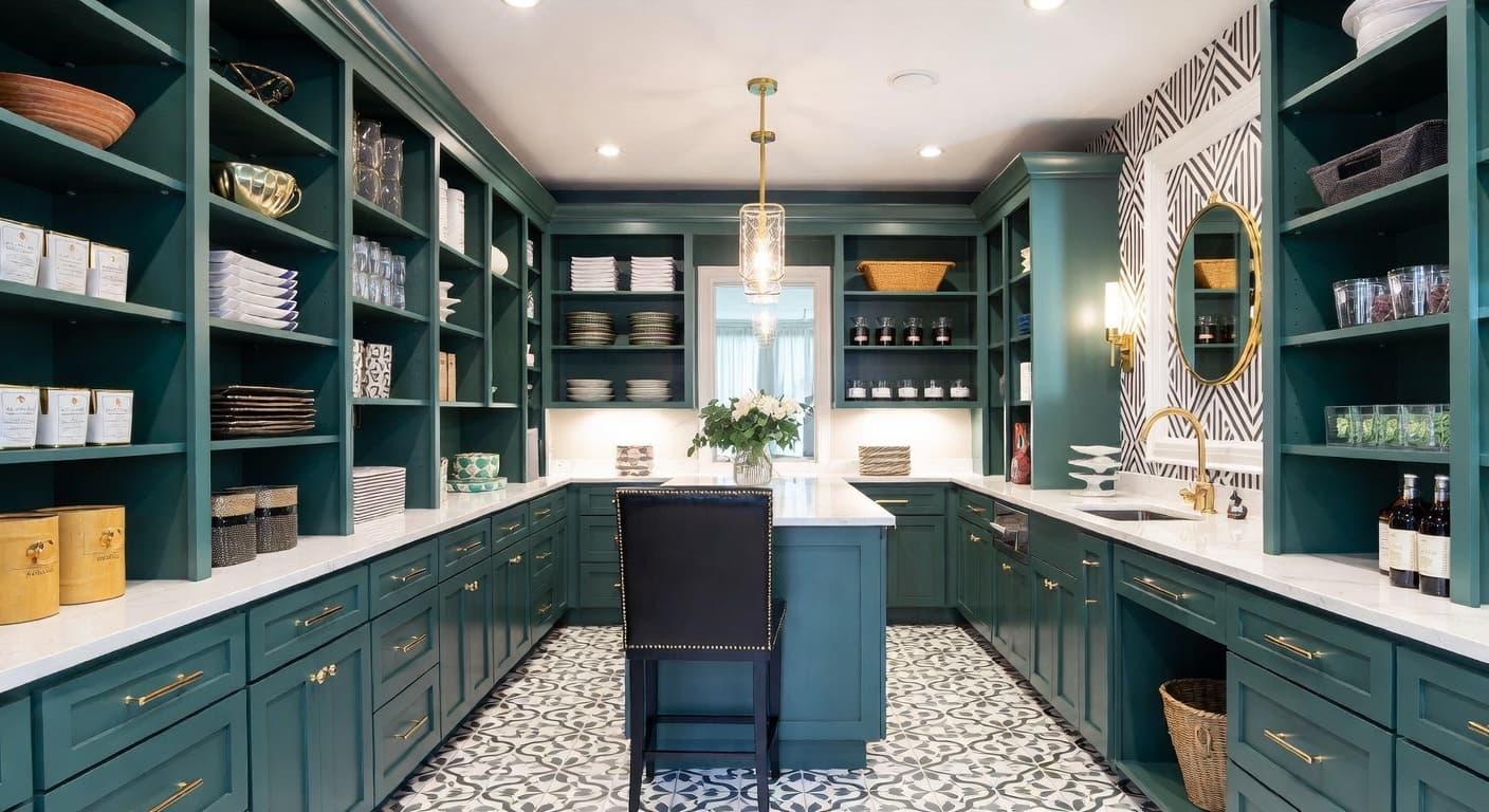 Neo-Memphis pantry interior design - featuring neo-memphis style furniture, decor, colors, and layout ideas for your pantry