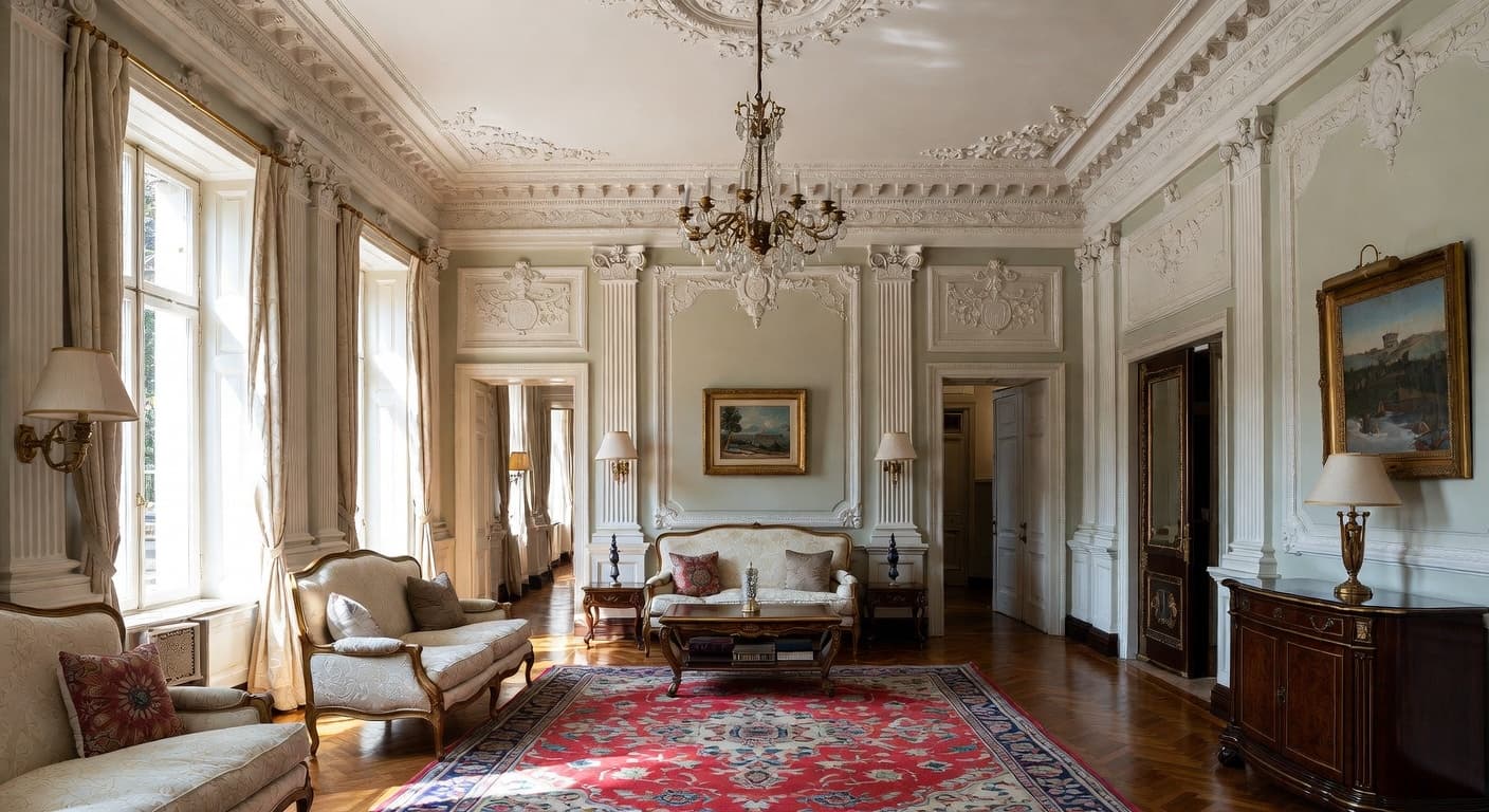 Neoclassical guest room interior design - featuring neoclassical style furniture, decor, colors, and layout ideas for your guest room