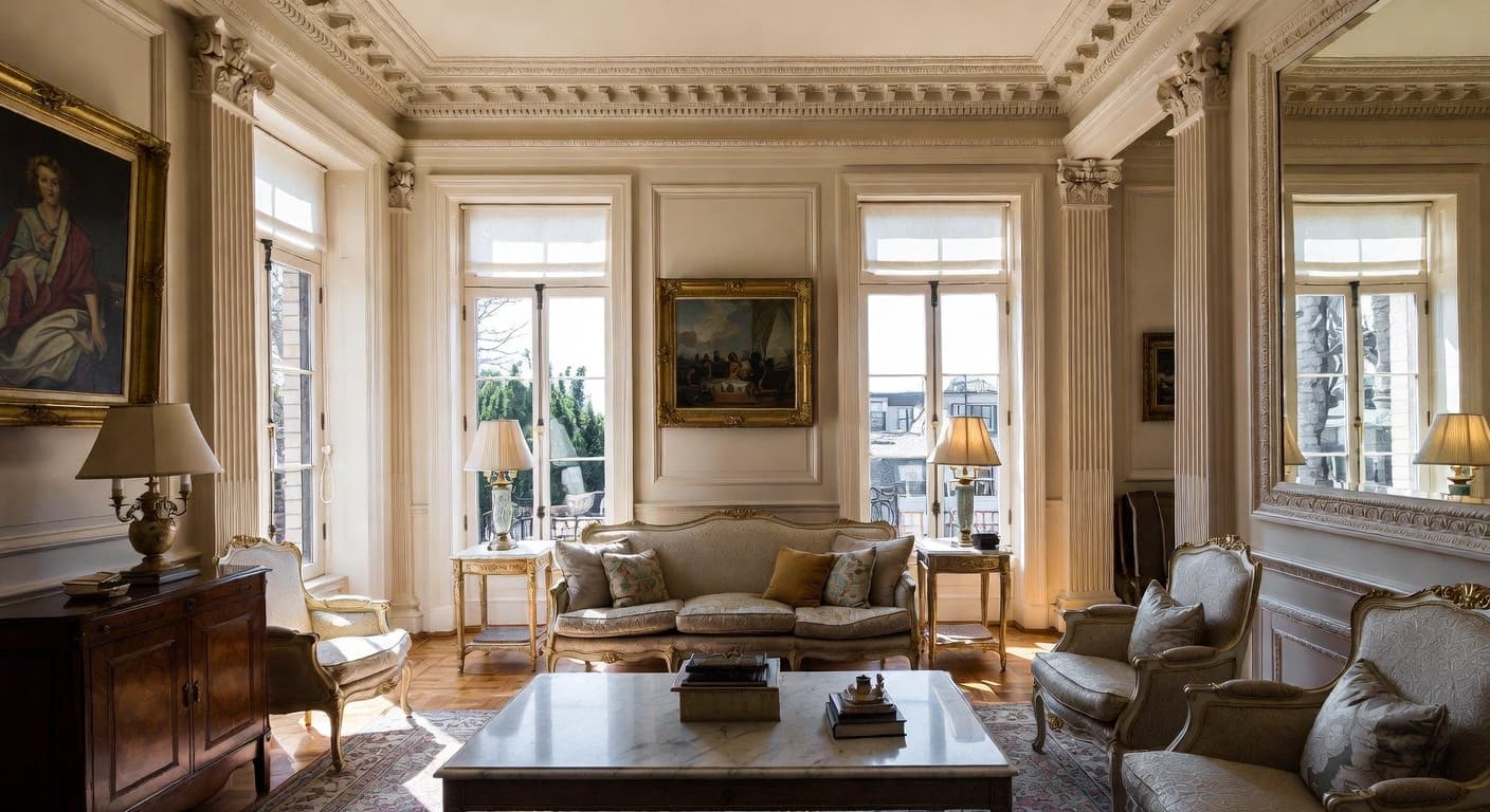 Neoclassical playroom interior design - featuring neoclassical style furniture, decor, colors, and layout ideas for your playroom