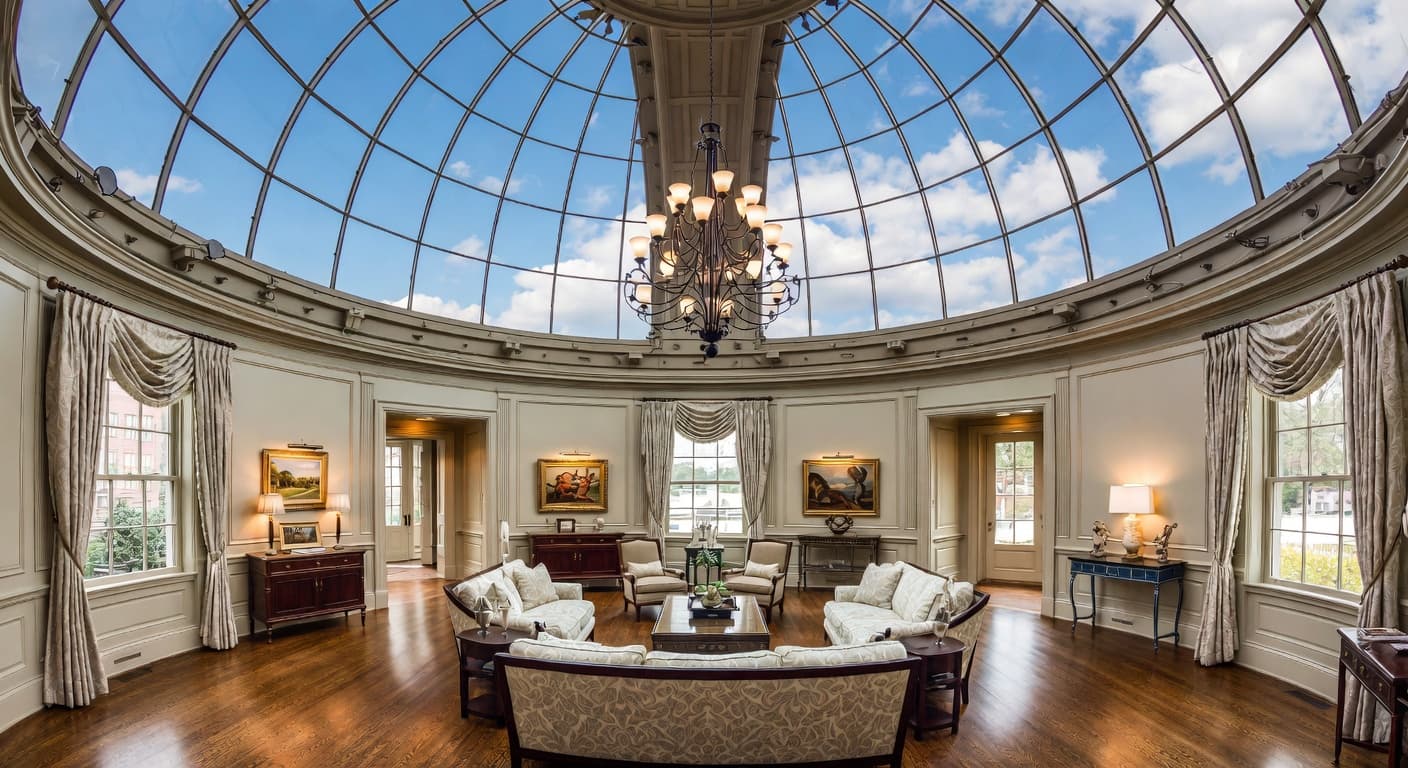 New Traditional observatory interior design - featuring new traditional style furniture, decor, colors, and layout ideas for your observatory