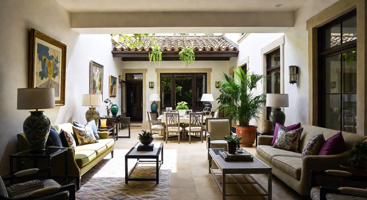 New Traditional outdoor space interior design - featuring new traditional style furniture, decor, colors, and layout ideas for your outdoor space