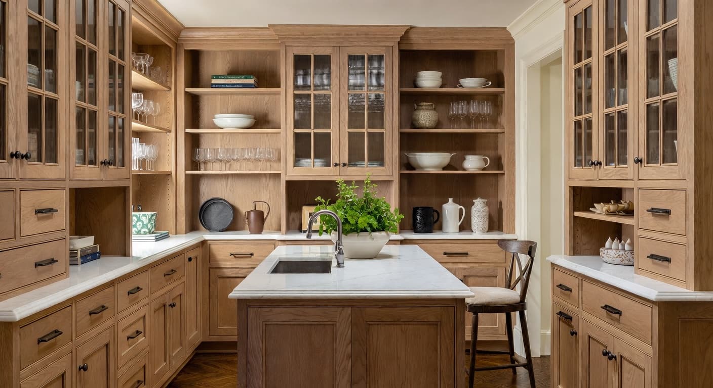 New Traditional pantry interior design - featuring new traditional style furniture, decor, colors, and layout ideas for your pantry