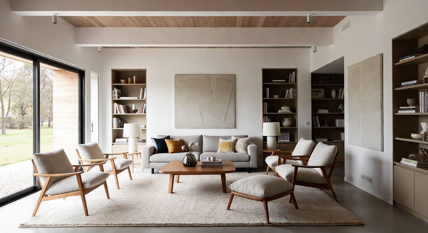 Nordic meditation space interior design - featuring nordic style furniture, decor, colors, and layout ideas for your meditation space