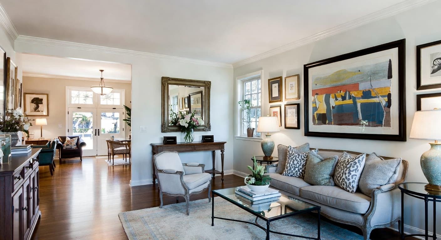 Nowstalgia entryway interior design - featuring nowstalgia style furniture, decor, colors, and layout ideas for your entryway