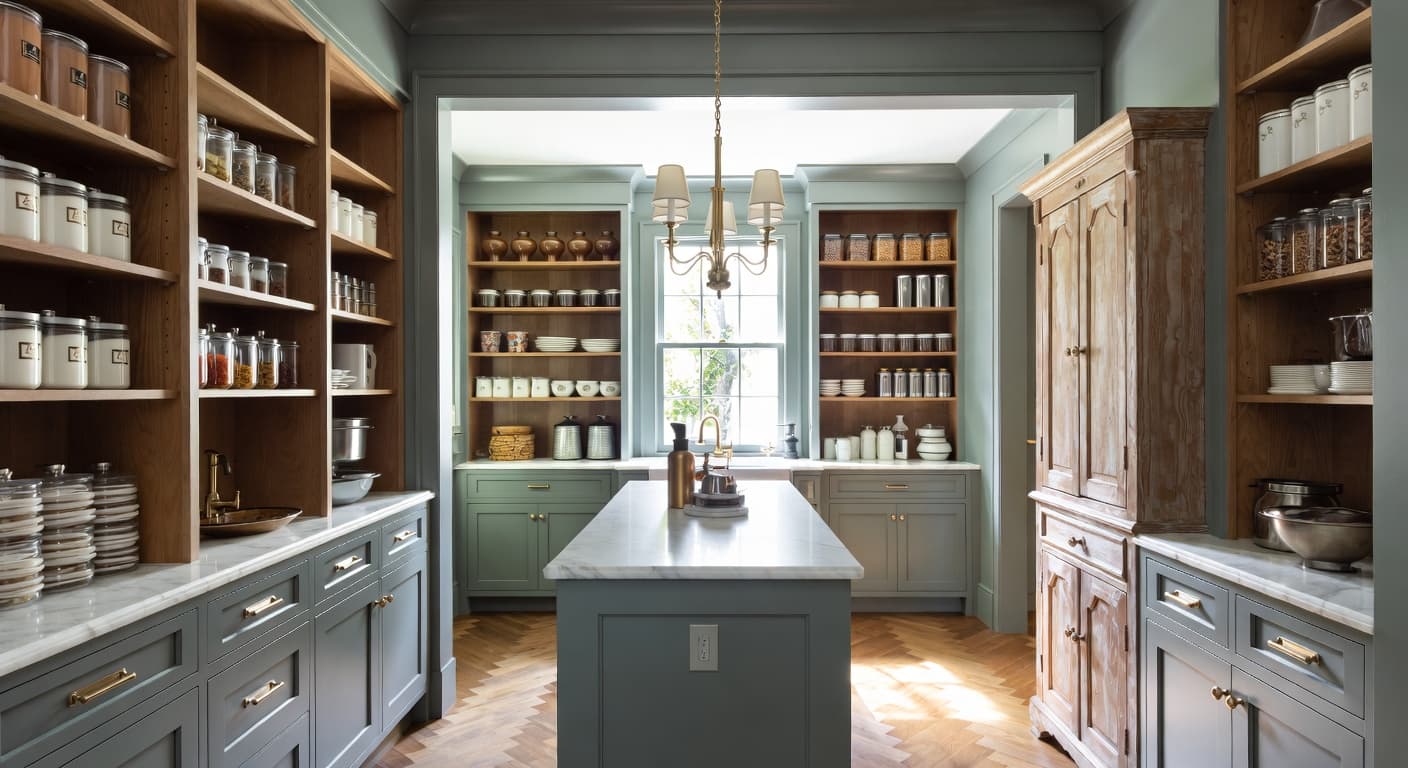 Nowstalgia pantry interior design - featuring nowstalgia style furniture, decor, colors, and layout ideas for your pantry