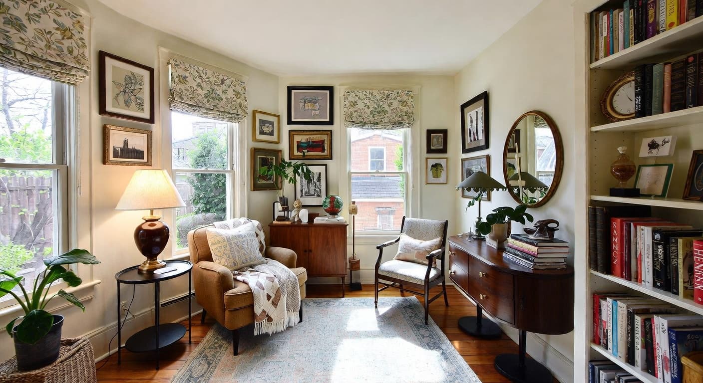 Nowstalgia reading nook interior design - featuring nowstalgia style furniture, decor, colors, and layout ideas for your reading nook