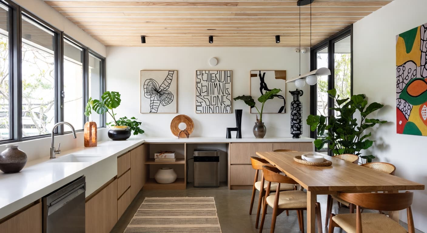 Organic Modern utility room interior design - featuring organic modern style furniture, decor, colors, and layout ideas for your utility room