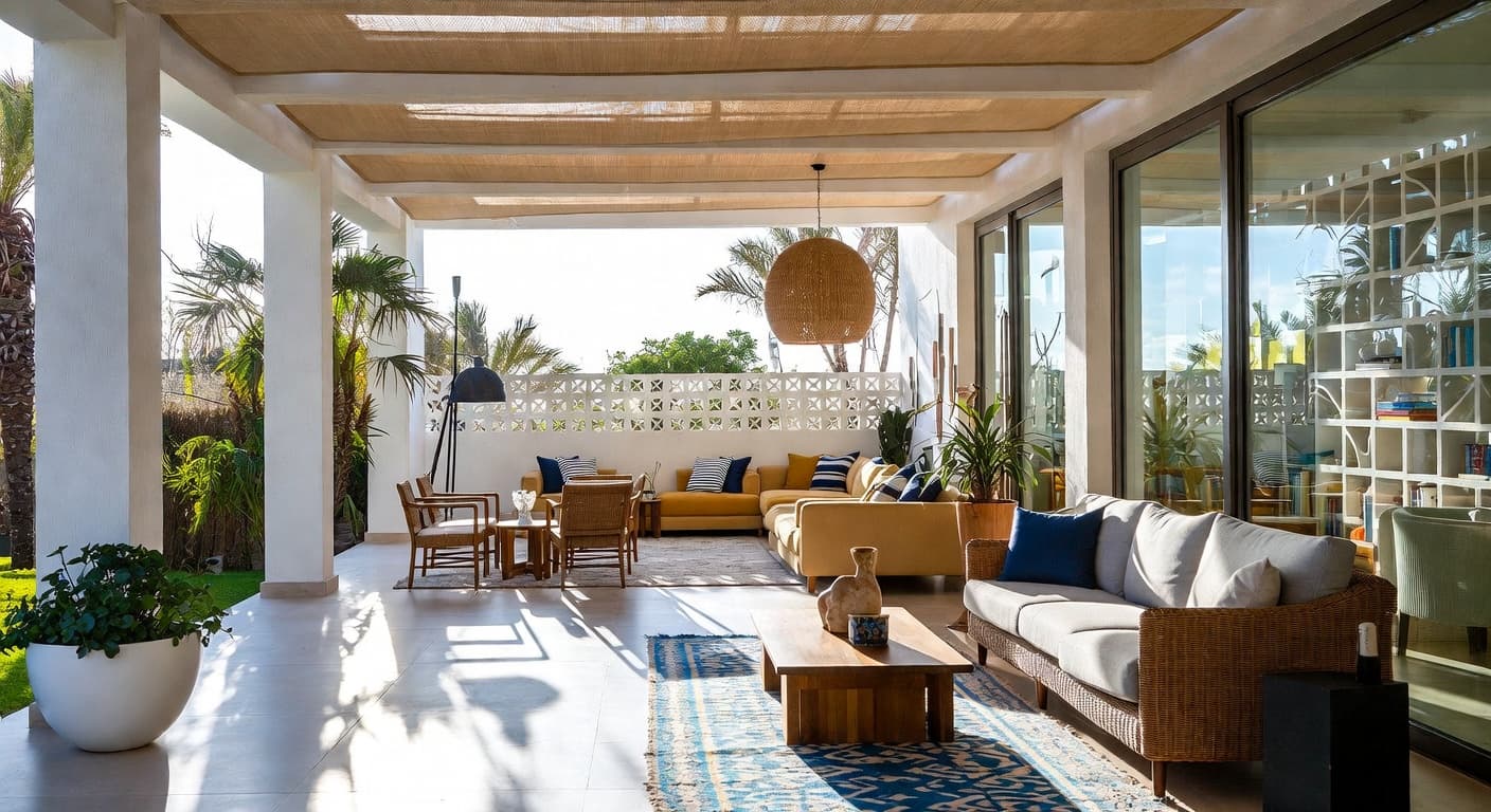 Parametric outdoor space interior design - featuring parametric style furniture, decor, colors, and layout ideas for your outdoor space