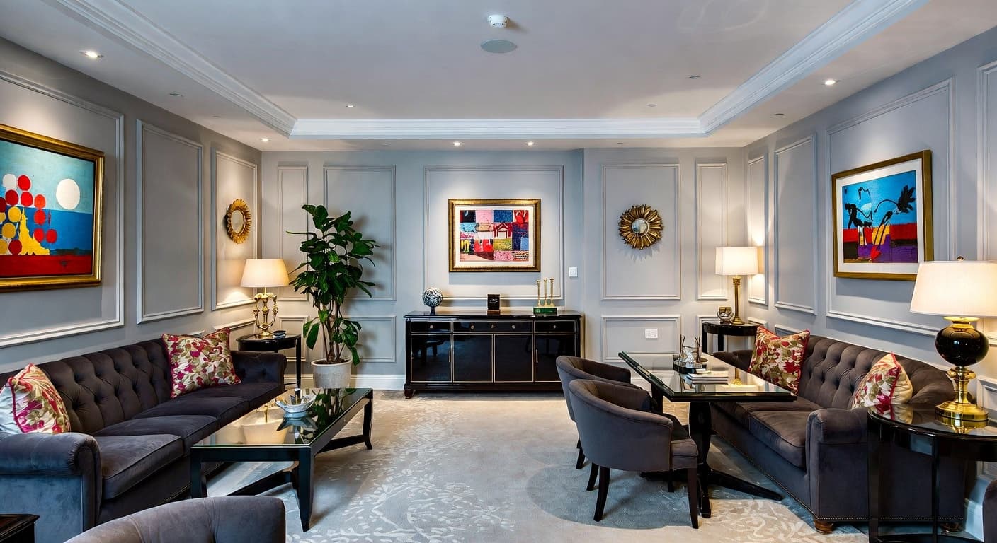 Parametric smoking room / cigar lounge interior design - featuring parametric style furniture, decor, colors, and layout ideas for your smoking room / cigar lounge